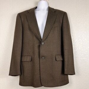 Vtg Karma Sport Coat Mens 40R Brown Wool Tweed Heritage Academia Preppy Ivy